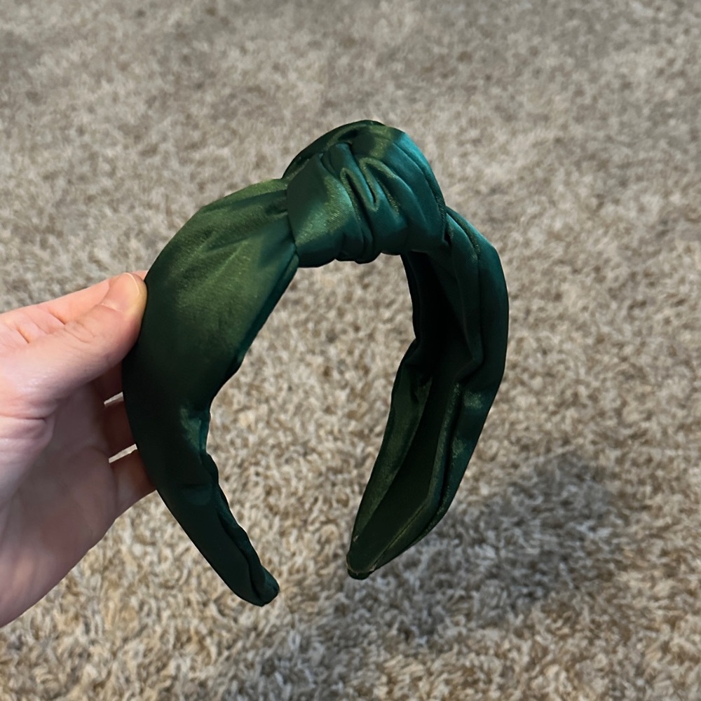Elegant Green Satin Headband